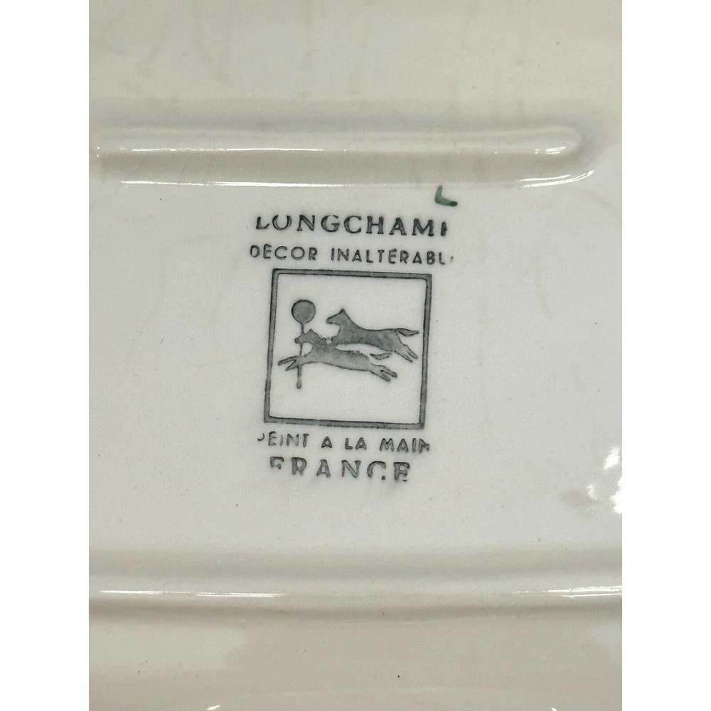 Longchamp France Tulip Peint Main Vintage Sandwich Trays and Cups-Set of 2 - Picture 7 of 9